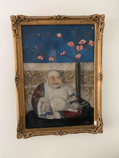 Schilderij 51x36 olieverf op linnen Bouddha 1924, Antiek en Kunst, Kunst | Schilderijen | Klassiek, Ophalen