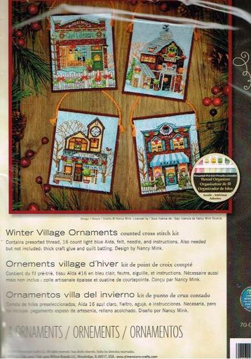 Cado dimensions borduurpakket, winter village ornaments beschikbaar voor biedingen