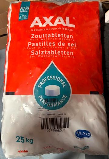 AXAL zouttabletten 7 maal 25kg beschikbaar voor biedingen