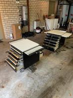 2 Instrumentenkastjes uit tandartspraktijk, Ophalen of Verzenden, Met wielen, Gebruikt, Bureau
