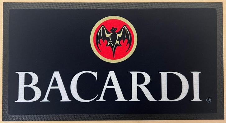 Bacardi logo zwart reclame barmat dripmat barrunner deco, Verzamelen, Merken en Reclamevoorwerpen, Nieuw, Gebruiksvoorwerp, Ophalen of Verzenden