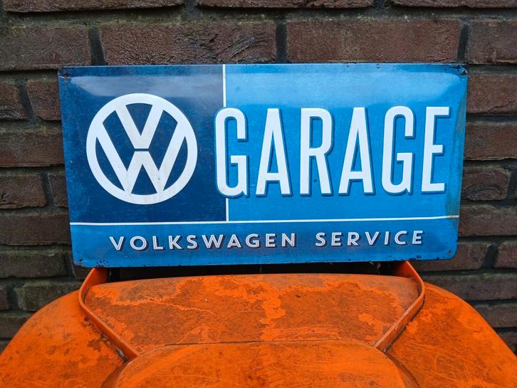 Volkswagen Garage Reclamebord, Antiek en Kunst, Antiek | Overige Antiek, Ophalen of Verzenden