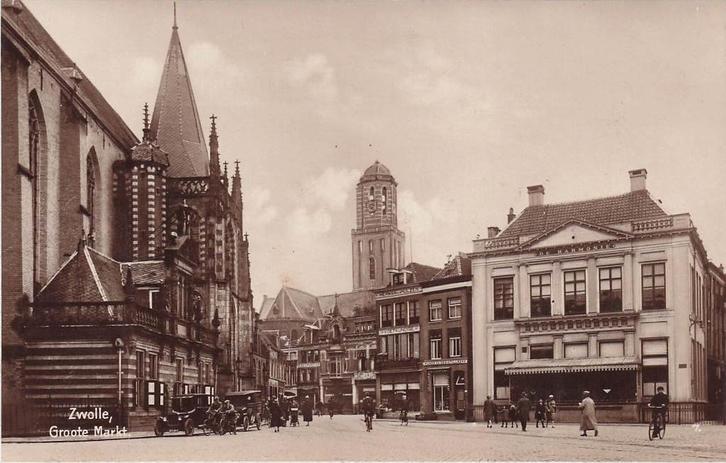 U951 Zwolle Grote Markt - uitg Frinks -, Verzamelen, Ansichtkaarten | Nederland, Overijssel, 1920 tot 1940, Ophalen of Verzenden