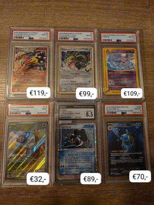 Pokemon PSA 8 9 Rayqauaza Infernape Blastoise Lapras, Hobby en Vrije tijd, Verzamelkaartspellen | Pokémon, Nieuw, Losse kaart