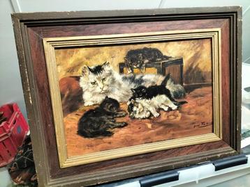 Katten schilderij naar Henriette Ronner beschikbaar voor biedingen