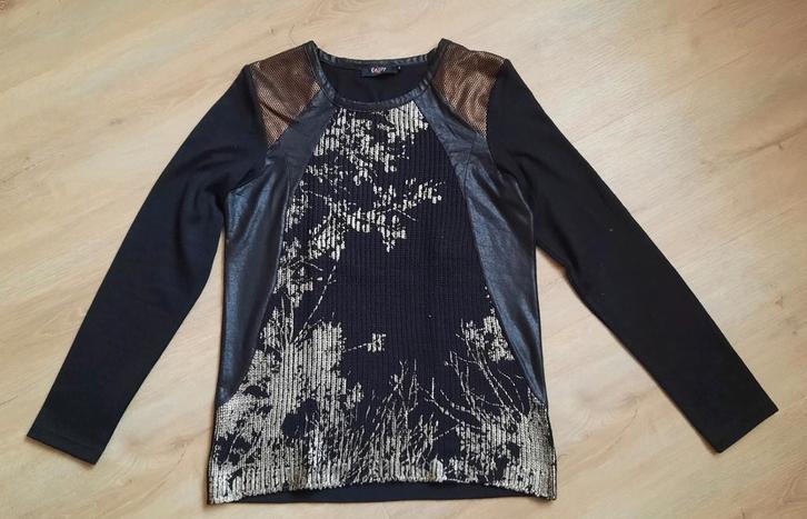 Zwarte trui met lange mouwen - Enjoy, Kleding | Dames, T-shirts, Zo goed als nieuw, Maat 36 (S), Zwart, Lange mouw, Ophalen of Verzenden