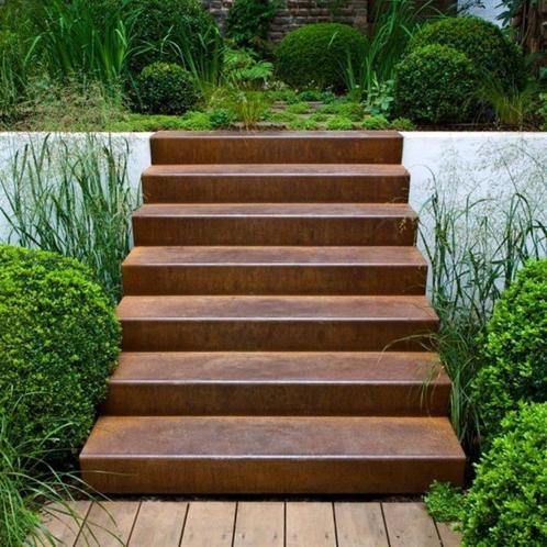 Cortenstaal Trap | Volledig gelast | 2 t/m 17 treden, Tuin en Terras, Tuinwanddecoratie, Nieuw, Verzenden