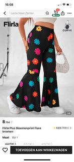 Flared broek met bloemenprint, Carnaval, Maat 46/48 (XL) of groter, Nieuw, Ophalen of Verzenden