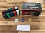 Pokerset (3) Texas Hold em (Fiches + bewaarblik), Een of twee spelers, Ophalen of Verzenden, Gebruikt