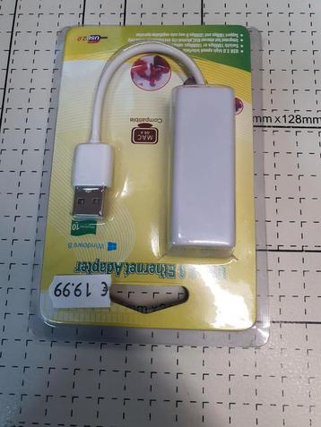 USB 2.0 Ethernet Adapter - Nieuw in verpakking beschikbaar voor biedingen
