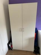 Witte kledingkast 2 deurs, Ophalen, Kunststof, Strak wit, 100 tot 150 cm
