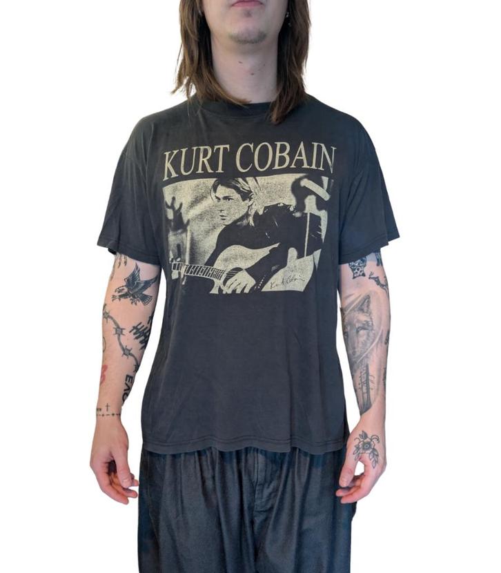 2000s Nirvana Kurt Cobain Bootleg Tee - Size M, Kleding | Heren, T-shirts, Zo goed als nieuw, Maat 48/50 (M), Zwart, Ophalen of Verzenden