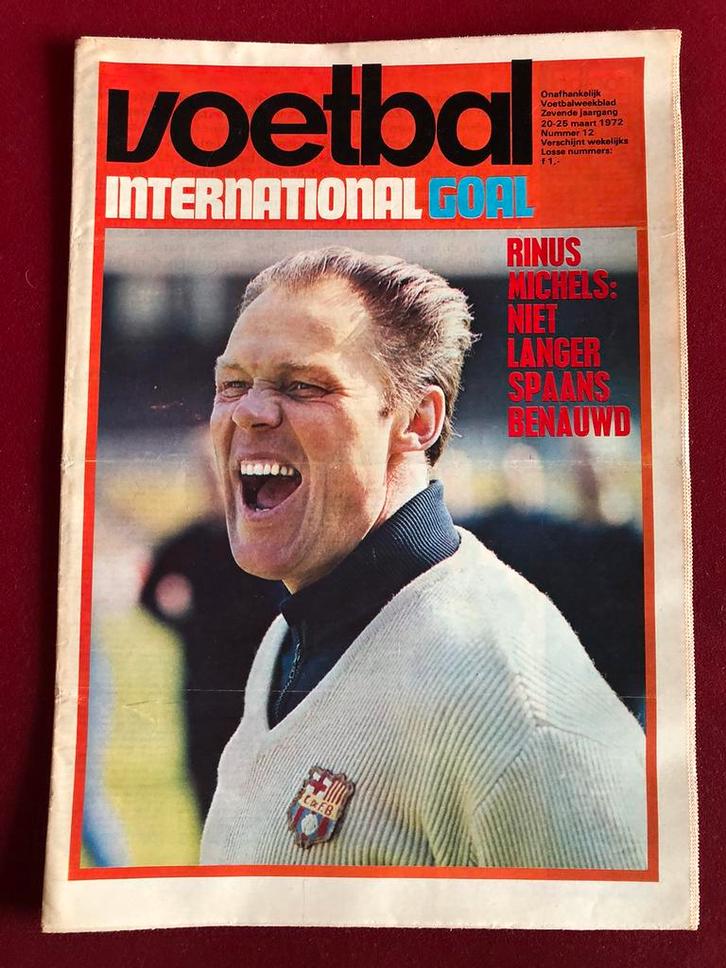 Voetbal International Goal VI 20-25 mrt 1972 Magazine Nr. 12, Verzamelen, Sportartikelen en Voetbal, Zo goed als nieuw, Boek of Tijdschrift