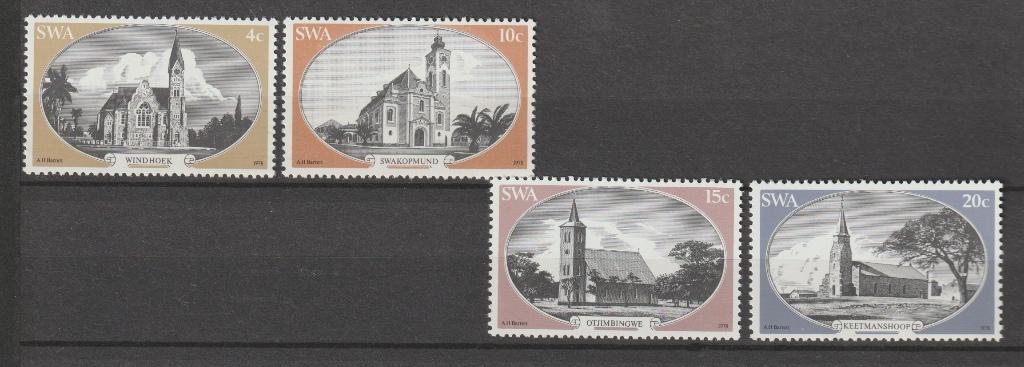 TSS Kavel 830044 SWA Namibië pf minr 448-451 kerken, Ophalen, Overige landen, Postfris