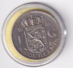 1 Gulden 1958 Zeer Fraai met Patina, Zilver, 1 gulden, Koningin Juliana, Losse munt