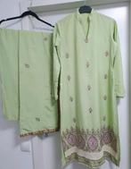 Maat M pistache groen geborduurde Indiase kameez broek sjaal, Kleding | Dames, Maat 38/40 (M), Overige typen, Ophalen of Verzenden