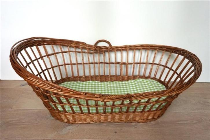 Vintage rotan wieg - 'mozes' mand, Kinderen en Baby's, Babywiegjes en Ledikanten, Gebruikt, Wieg, Ophalen