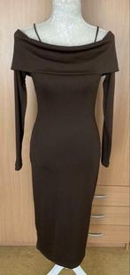 H&M jurk off sholder maat M, Maat 38/40 (M), Bruin, Ophalen of Verzenden, Zo goed als nieuw