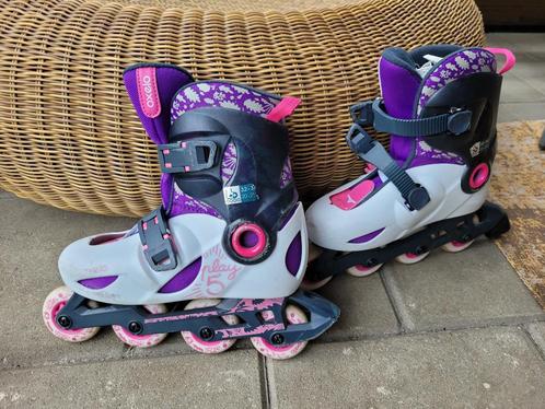 Oxelo skeelers maat 32-34 inclusief valbescherming, Sport en Fitness, Skeelers, Gebruikt, Inline skates 4 wielen, Overige merken