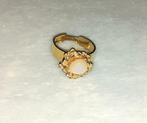 Damesring vintage goud met beige agaat, Overige materialen, Verzenden, Nieuw, 17 tot 18