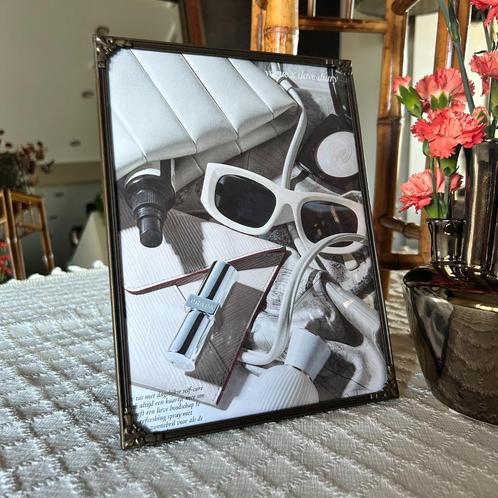 Fotolijst bolglas Franse lelie vintage, Huis en Inrichting, Woonaccessoires | Lijsten, Minder dan 50 cm, Minder dan 50 cm, Hout
