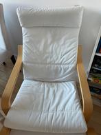 POÄNG Fauteuil en voetenbank, Huis en Inrichting, Fauteuils, Ophalen of Verzenden, Zo goed als nieuw, 75 tot 100 cm, 50 tot 75 cm