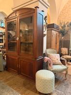 Mooie antieke servieskast, vitrine kast, hout, landelijk, Ophalen of Verzenden