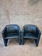 2x leolux Clubfauteuil saga op wieltjes in nette staat, Ophalen, Zo goed als nieuw, Leer