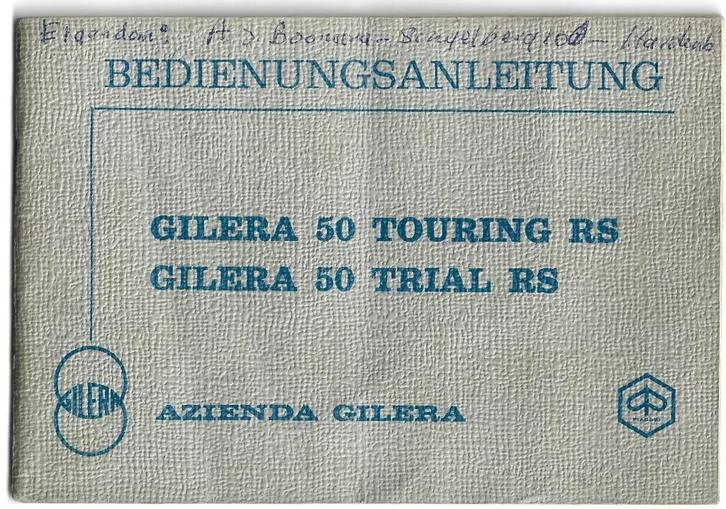 Gilera 50 Betriebsanleitung handleiding (4030z) bromfiets, Fietsen en Brommers, Handleidingen en Instructieboekjes, Zo goed als nieuw