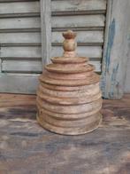 Oude houten tabakspot houten pot handgedraaid stoer sober, Ophalen, Gebruikt