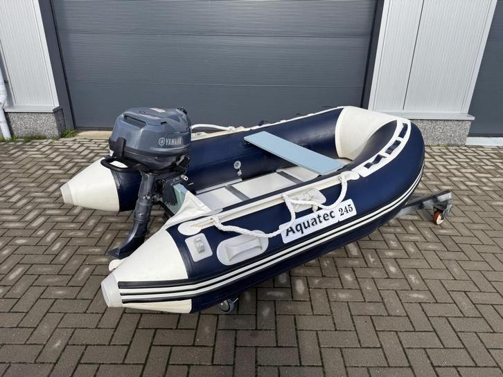 Aquatec 245 Rubberboot AirDeck Compleet incl. Yamaha 6PK, Watersport en Boten, Rubberboten, Zo goed als nieuw, Overige merken