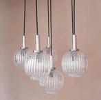 Vintage hanglamp | Vintage kroonluchter | Vintage bollamp, Ophalen of Verzenden, Zo goed als nieuw, Glas