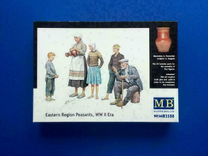masterbox 3588 Eastern Region Peasants Farmer Civilians 1/35, Hobby en Vrije tijd, Modelbouw | Figuren en Diorama's, Nieuw, 1:35 tot 1:50