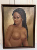 Schilderij dame bali naakt, Antiek en Kunst, Ophalen of Verzenden