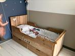 Junior bed van steigerhout met 2 lades en matrasje, Gebruikt, Matras, Ophalen