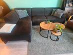 Lounge hoekbank zwart stof, Ophalen, Gebruikt, Vierpersoons of meer, Stof