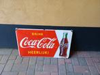 Emaille reclamebord Coca-Cola met fles. Mooie glans., Verzamelen, Ophalen of Verzenden, Gebruikt, Reclamebord