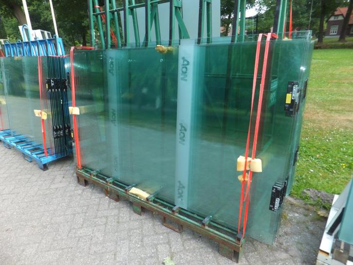 Hard glazen klapdeuren, dubbele deuren, tuindeuren (a1)34, Doe-het-zelf en Verbouw, Glas en Ramen, Zo goed als nieuw, Glasplaat