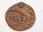 Bronzen plaquette Joseph Krautwald : kalmeren van de zee, Ophalen of Verzenden, Brons, Nederland