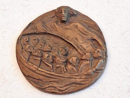 Bronzen plaquette Joseph Krautwald : kalmeren van de zee, Postzegels en Munten, Penningen en Medailles, Brons, Nederland, Ophalen of Verzenden