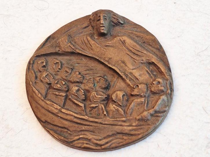 Bronzen plaquette Joseph Krautwald : kalmeren van de zee, Postzegels en Munten, Penningen en Medailles, Brons, Nederland, Ophalen of Verzenden