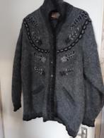 Oster wollen vest damesvest grijs bloemen mt XL 46 48, Maat 46/48 (XL) of groter, Oster, Ophalen of Verzenden, Zo goed als nieuw