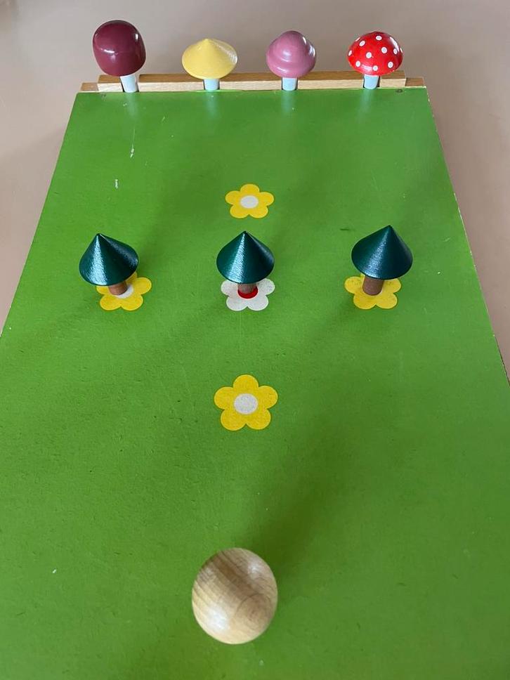 Houten kinder tafelbiljart  TOIA, Antiek en Kunst, Antiek | Speelgoed, Ophalen of Verzenden