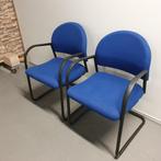 set 2x Car kantinestoelen - blauwe stof vergaderstoelen, Huis en Inrichting, Stoelen, Twee, Blauw, Nieuw, Ophalen of Verzenden