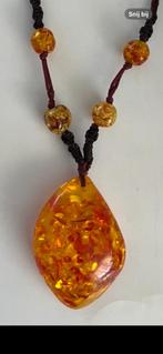 Aparte ( baltic ?)Amber ketting cognac kleur., Verzenden, Gebruikt, Overige kleuren, Overige materialen