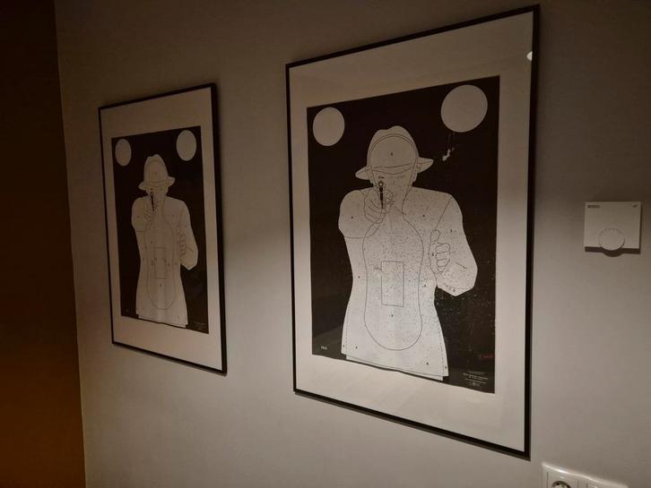 Grote Stoere ingelijsteposters. Militaire Oefen silhouetten., Huis en Inrichting, Woonaccessoires | Lijsten, Zo goed als nieuw