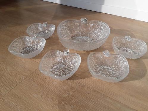 Vintage appelschalen set, jaren 70, Covetro Italië, glas,, Huis en Inrichting, Keuken | Servies, Zo goed als nieuw, Schaal of Schalen
