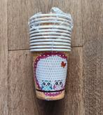Feestbekers met uilen - Nieuw!, Ophalen of Verzenden, Nieuw, Feestartikel, Verjaardag