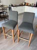 Barkrukken Bergmund grijs/eiken, 2 stuks, 2 krukken, Ophalen, Zo goed als nieuw, 60 tot 90 cm