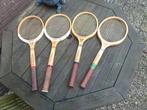 vintage hout houten tennisracket dunlop 4 stuks, Ophalen, Racket, Dunlop